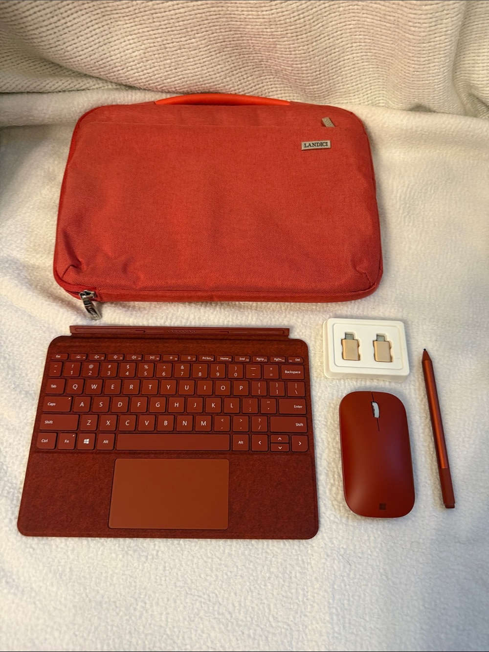 Microsoft Surface Pro Ultimate Accessory Travel Bundle - Poppy Red & Landici Cas